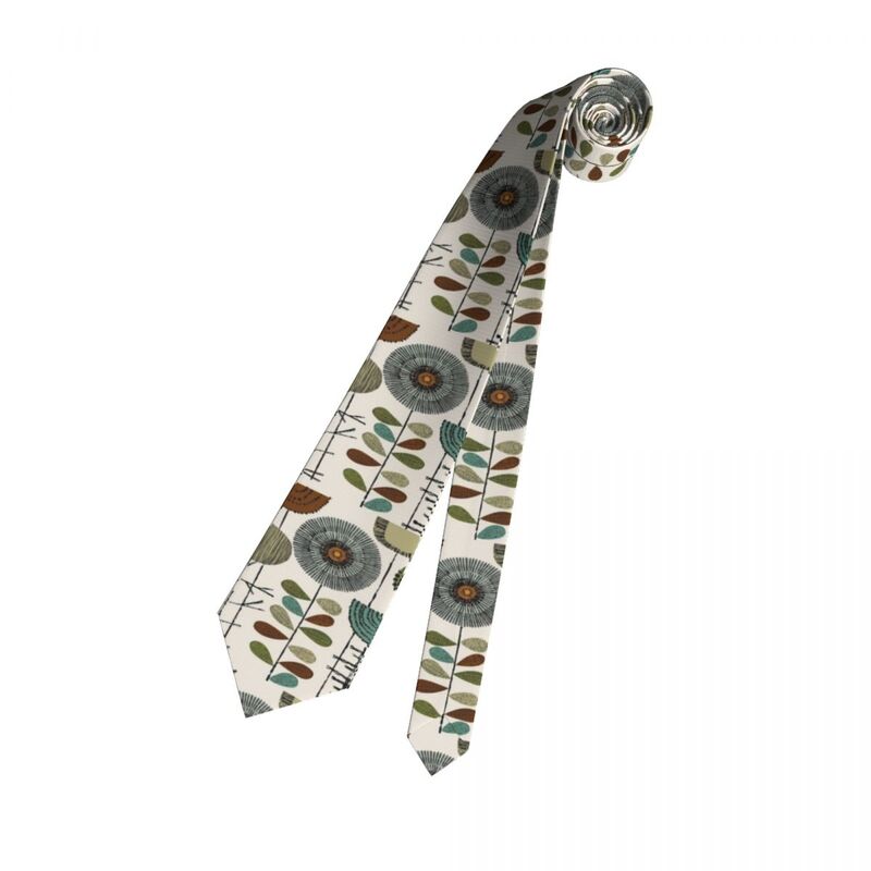 Classic Scandinavian Floral Orla Art Neckties for Men Personalized Silk Orla Kiely Mid Century Modern Business Tie
