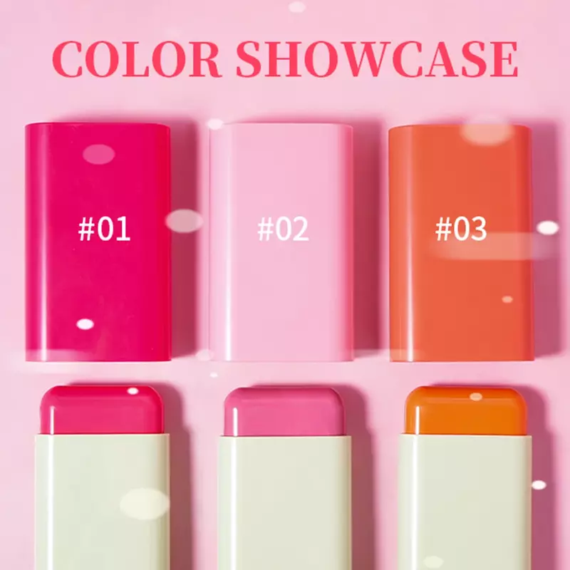 20g Private Label Blush Cream Stick Custom Bulk 3 Colors Smooth Blusher Brightening Primer Contour Cute Pink Cheek Face Makeup