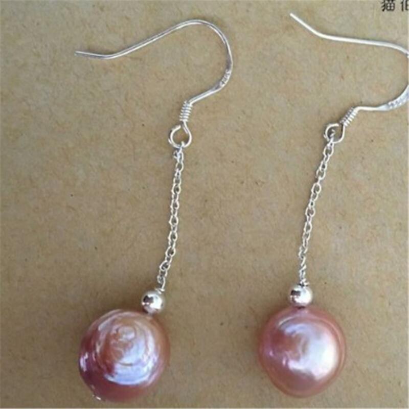 Perły słodkowodne morze południowe barokowe kolczyki purpurowe perły niestandardowe nastolatki na co dzień na co dzień diamentowa rocznica