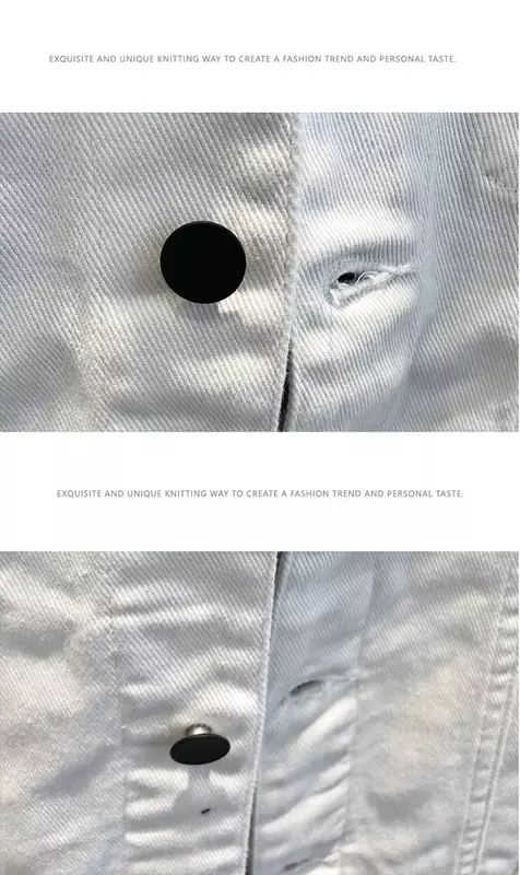 Chaqueta de mezclilla informal para hombre, chaqueta blanca delgada, ropa de trabajo informal
