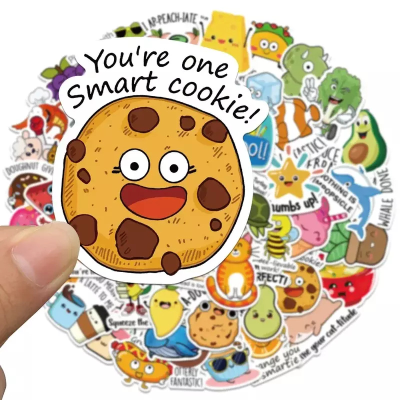 Cute Cartoon Reward Sticker, Professor Encorajamento Adesivo, Papelaria Estudante Adesivo, Malas e Telefones Adesivo Decorativo, 50pcs