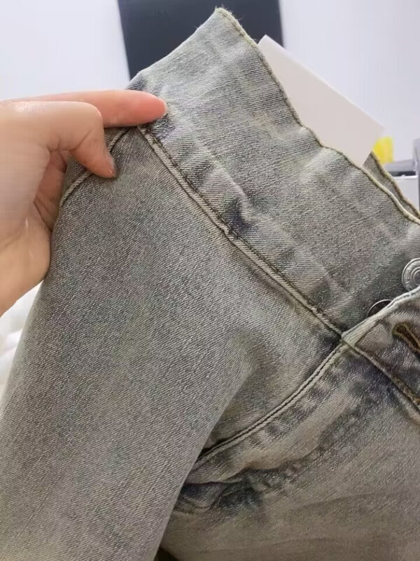 Vrouwen Denim Jeans Knoop Vintage Lente Streetwear Flare Lange Klassieke Koreaanse Stijl Mode Hoge Taille Hipster Nieuwe Y 2K