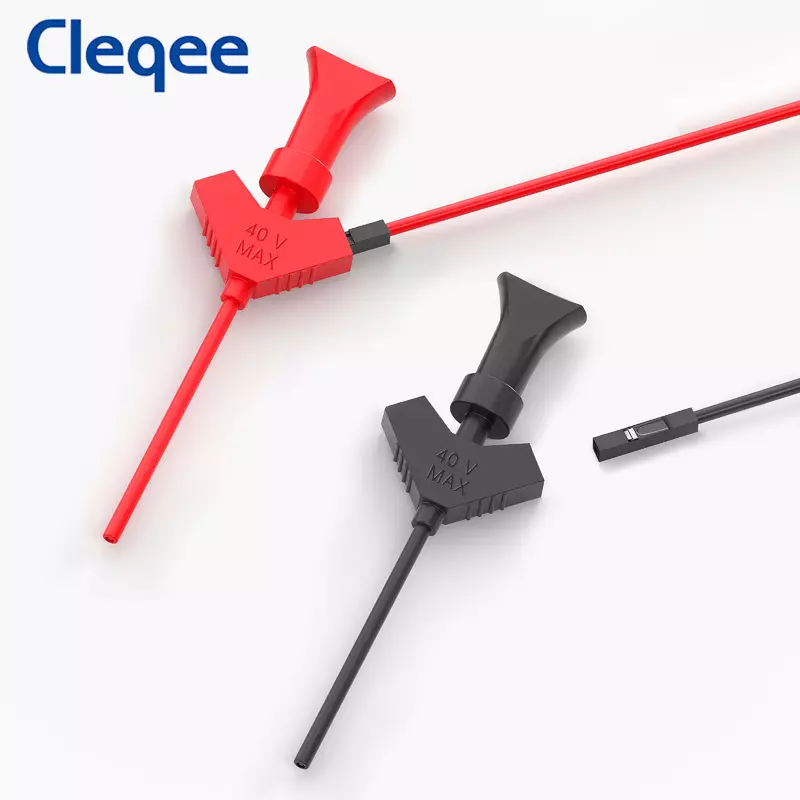 Cleqee P5003 10 Unids mini grabber SMD IC hook clip de prueba sonda jumper Accesorios de Prueba Analizador Lógico