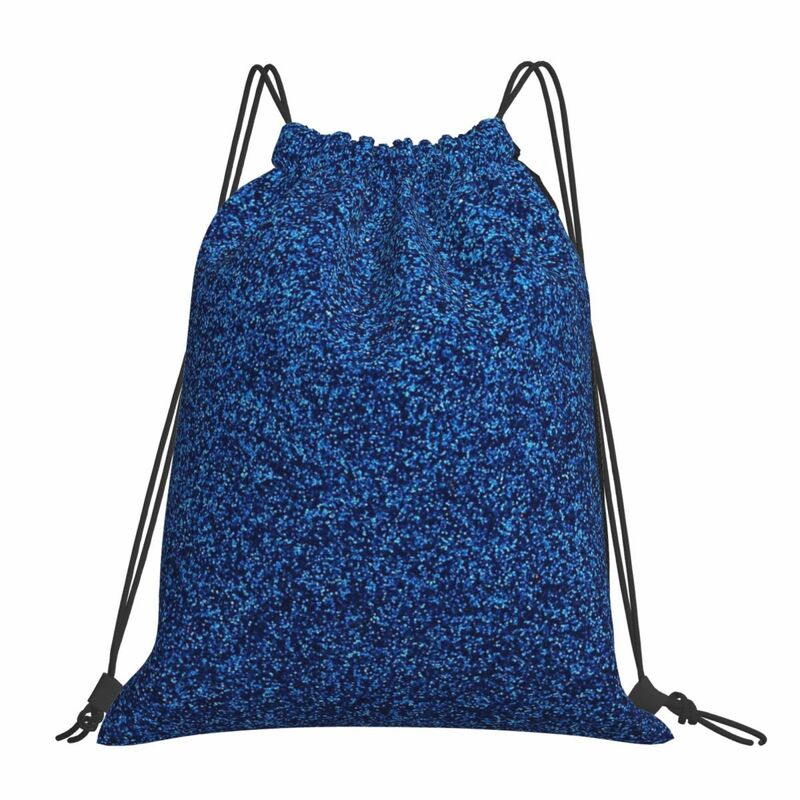 A Little Blue Glitter Backpacks Casual Portable Drawstring Bags Drawstring Bundle Pocket Shoes Bag Book Bags For Travel Students