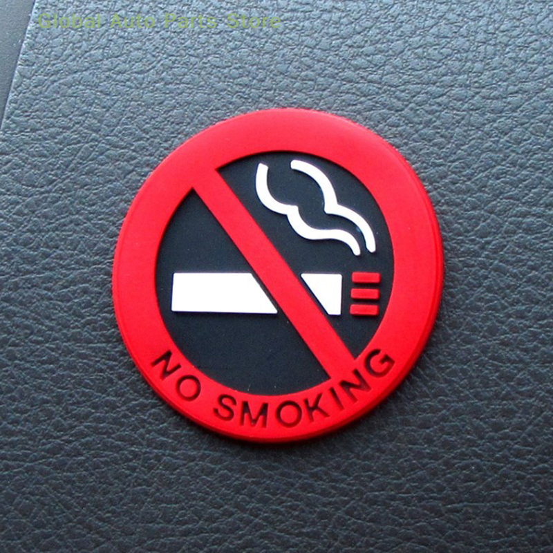 Fumar Car Styling Vinyl Sticker, Rodada Etiqueta do Sinal Vermelho, Uso para Porta de Vidro do Carro, Acessórios Auto Universal, 1 Pc, 5Pcs