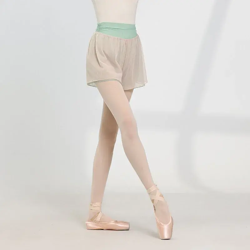 Ballet Omkeerbare Shorts Dubbele Lagen Kleur Gaas Balletrokken Korte Danstraining Jurk Ballet Tutu Yoga Dansbroek