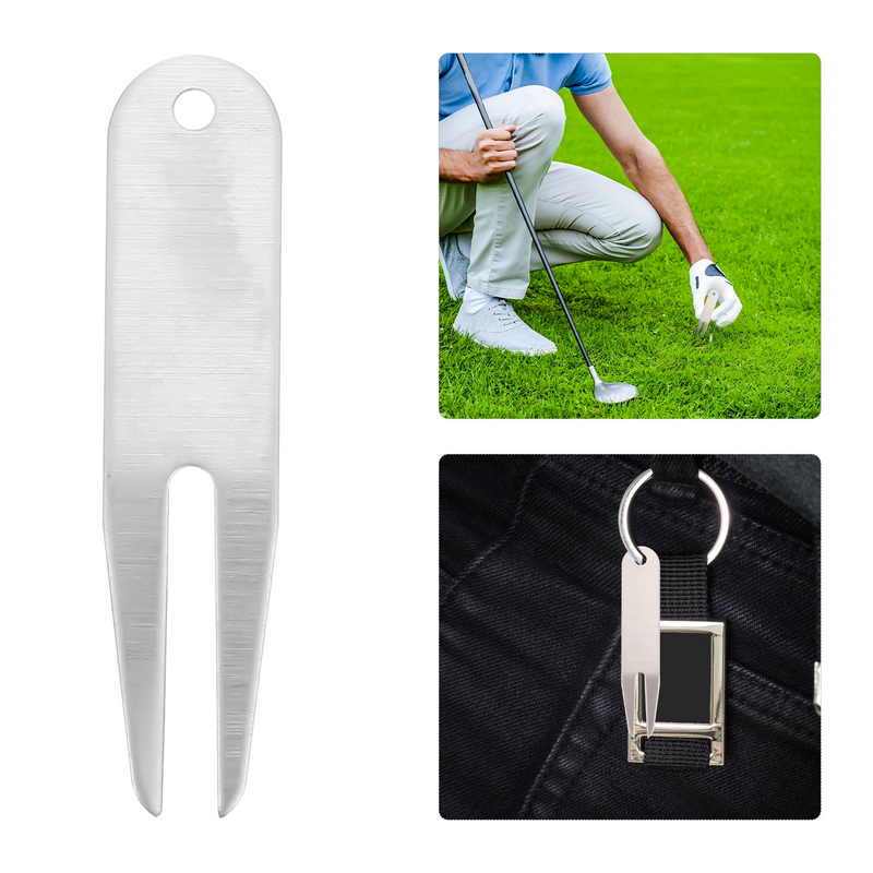3 pezzi Golfs strumenti di allenamento in acciaio inossidabile forchette per golf all'aperto Golfs Divot Tools