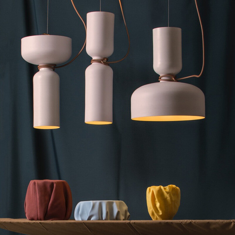 Duński projektant kreatywnych żyrandoli restauracja zawieszka do sypialni lekki kuty żelazny klosz LED kryty oświetlenie dekoracyjne