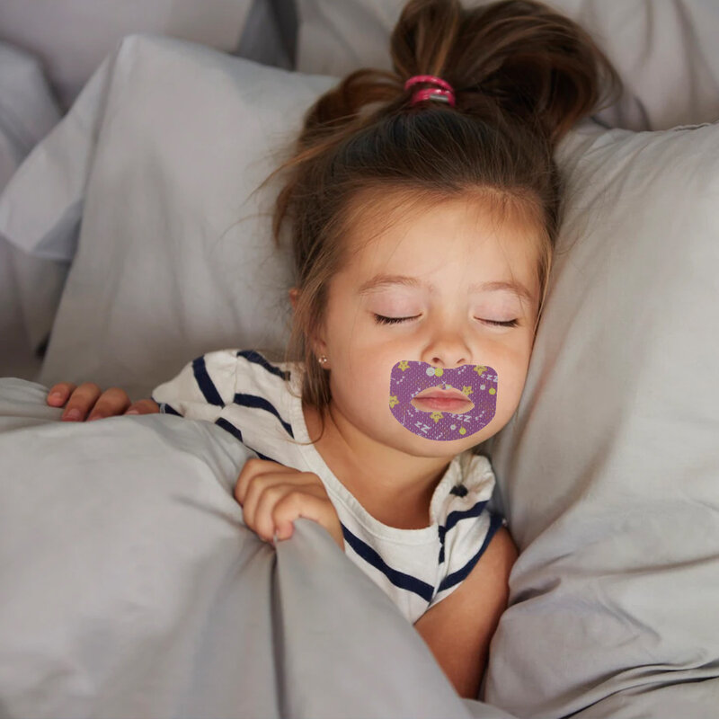 Cinta bucal antirronquidos para niños, parche para mejorar la respiración nocturna, labios y nariz, 30 unidades