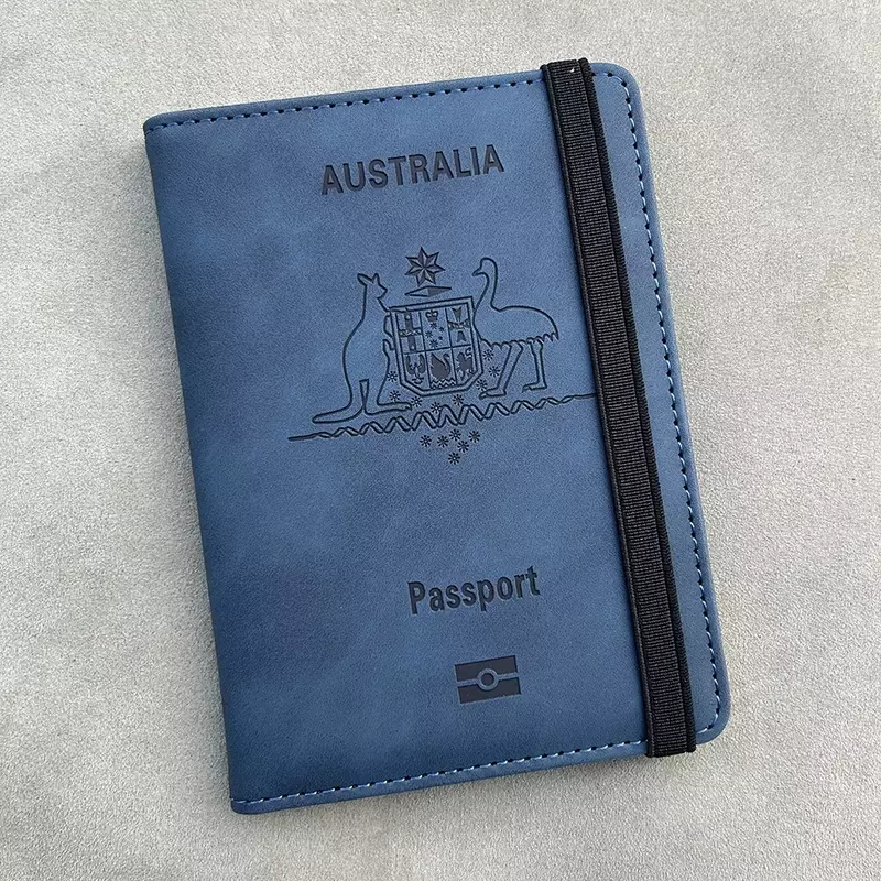Funda de pasaporte australiana con bloqueo Rfid, billetera de viaje, soporte para tarjeta de identificación