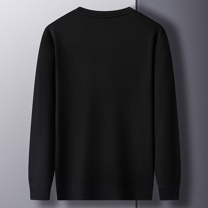 Sweater lengan panjang pria, atasan warna Solid kasual Pullover leher bulat tren baru musim semi dan gugur 2023