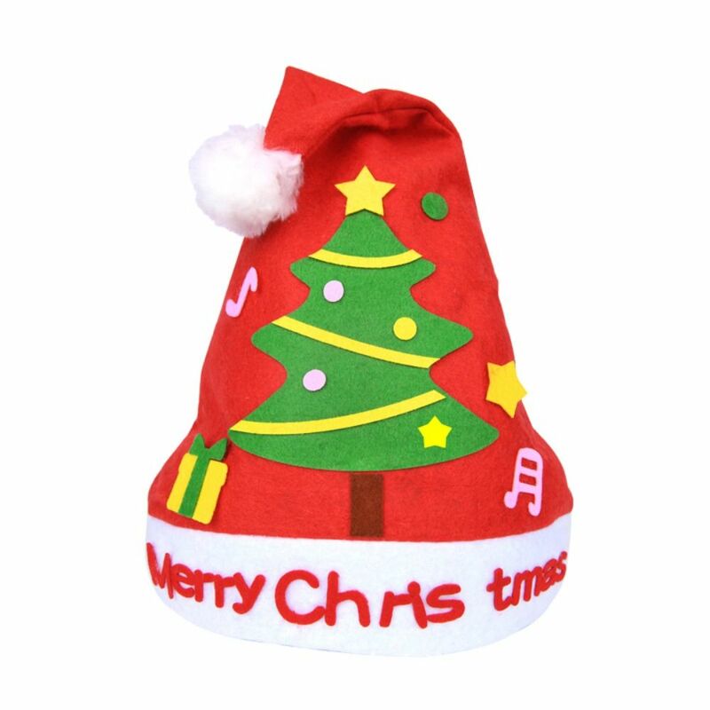 Non-woven Fabric Handmade Santa Hat Santa Claus Kriss Kringle Kids Xmas Arts Hats Penguin Father Christmas DIY Christmas Hat Toy