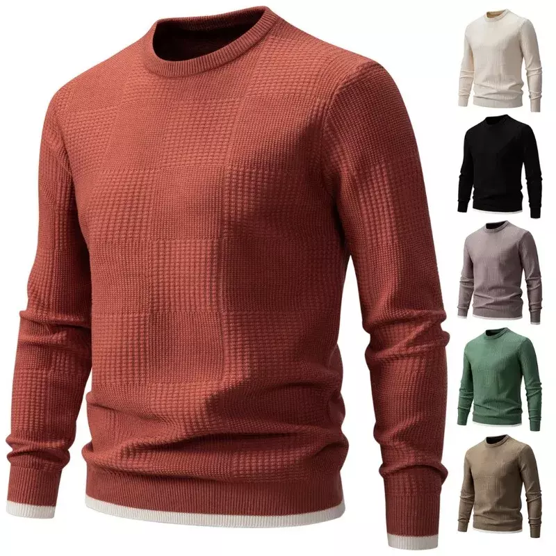 Multi Colors Autumn and Winter Men's Round Collar Jacquard Weave Sweater