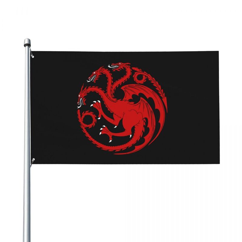 90X150cm Dom Targaryen Of Dragonstone Flaga 3x5ft Niestandardowy baner na zewnątrz
