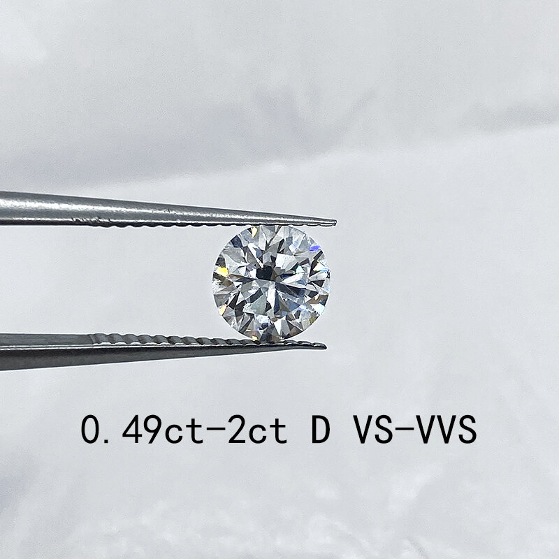 AEAW corte redondo solto diamante, DEF VS-VVS CVD HPHT, diamante cultivado laboratório, certificado IGI, 0.49-2ct