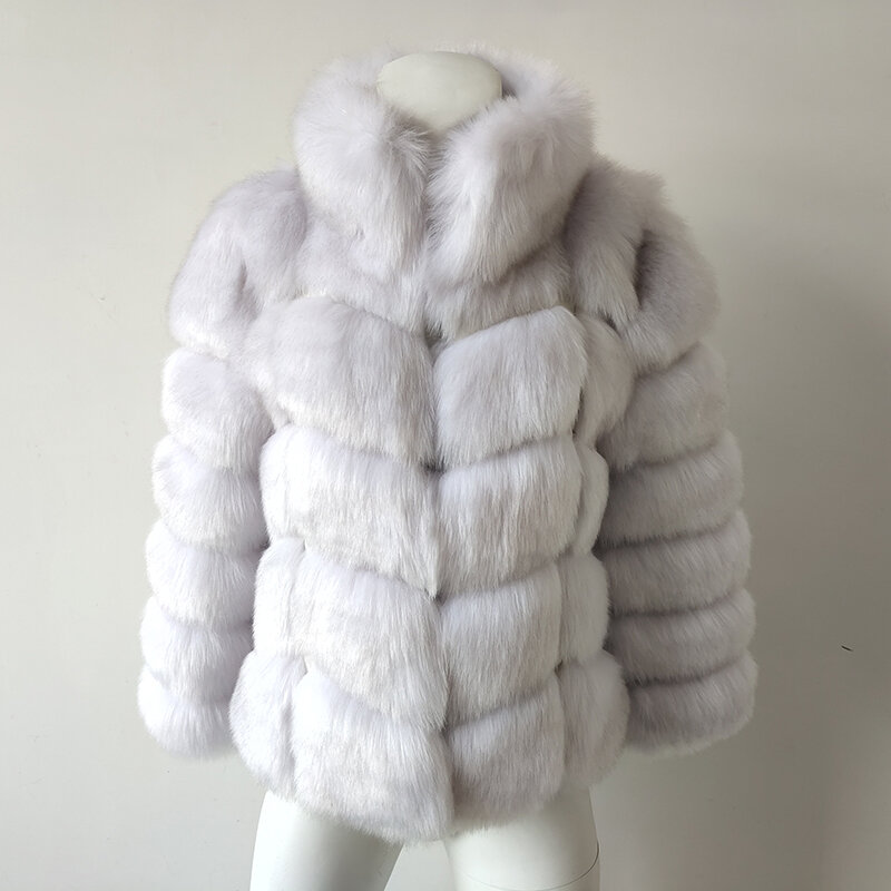 Новинка Осень-зима 2024, пальто VOLALO из искусственного меха, длинное пальто из лисьего меха с прострочкой, пальто большого размера