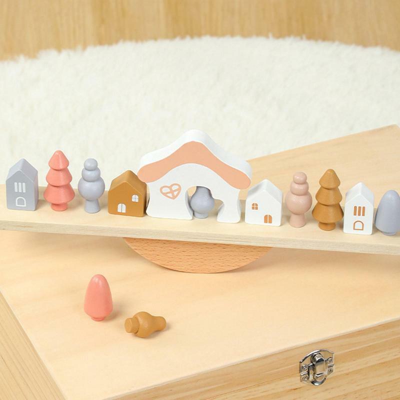 Набор игрушек из деревянных блоков для дошкольного возраста с балансными блоками, деревянные игрушки Монтессори для снятия стресса