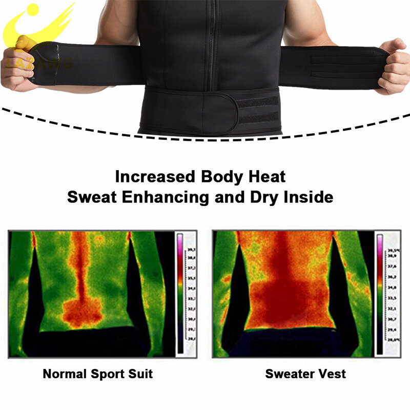 LAZAWG Mens Body Shaper Sauna Suit Sweat Vest dimagrante vita Trainer camicia per la perdita di peso bruciagrassi allenamento canotte Shapewear