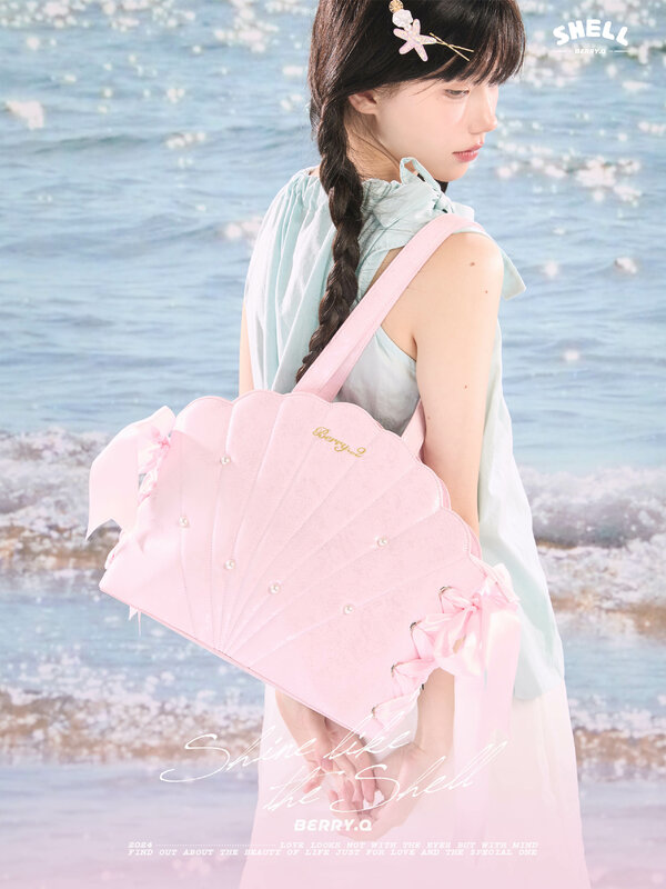 Bolso de mano de cuero Itabag perla de gran capacidad para mujer, bolso de hombro de Color sólido con cordones, concha de axila de nube