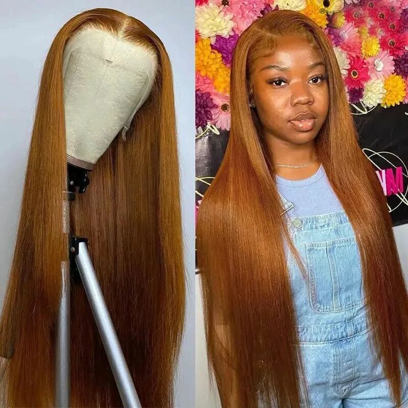VideoBlonde-Perruque Lace Front Wig Naturelle, Cheveux Lisses, 5x5, 13x6, #30
