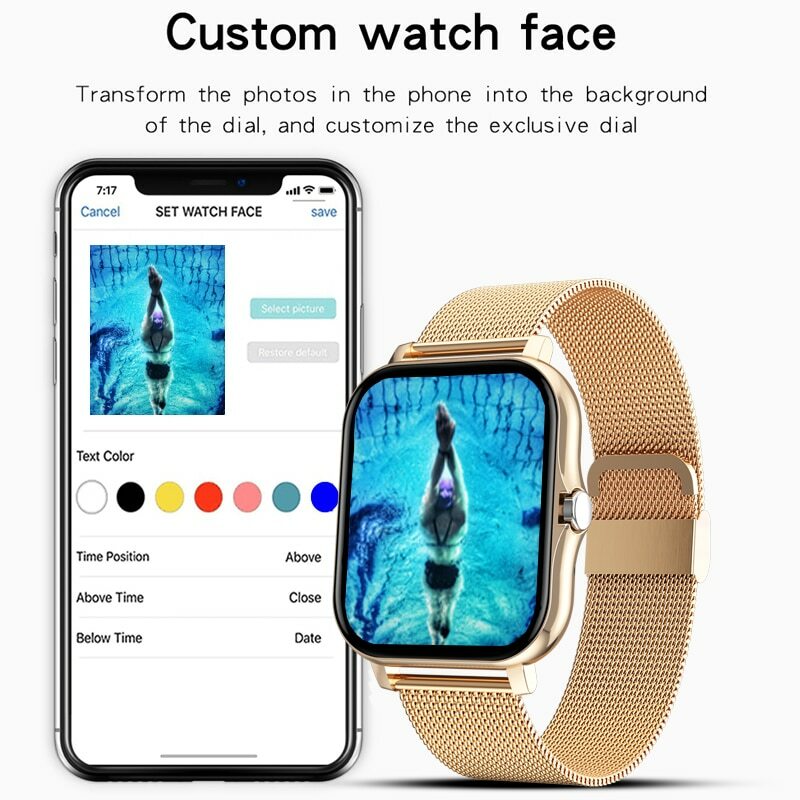 LIGE 2024 inteligentny zegarek dla mężczyzn kobiety prezent w pełni dotykowy ekran sportowe zegarki fitness połączenia Bluetooth cyfrowy Smartwatch zegarek na rękę