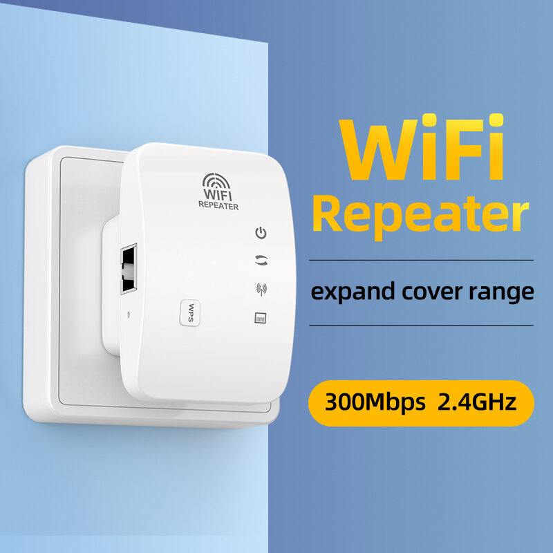 Lintratek-repetidor Wifi de 2,4 GHz, extensor de rango Wifi de largo alcance con función WPS, 300Mbps, Modo AP