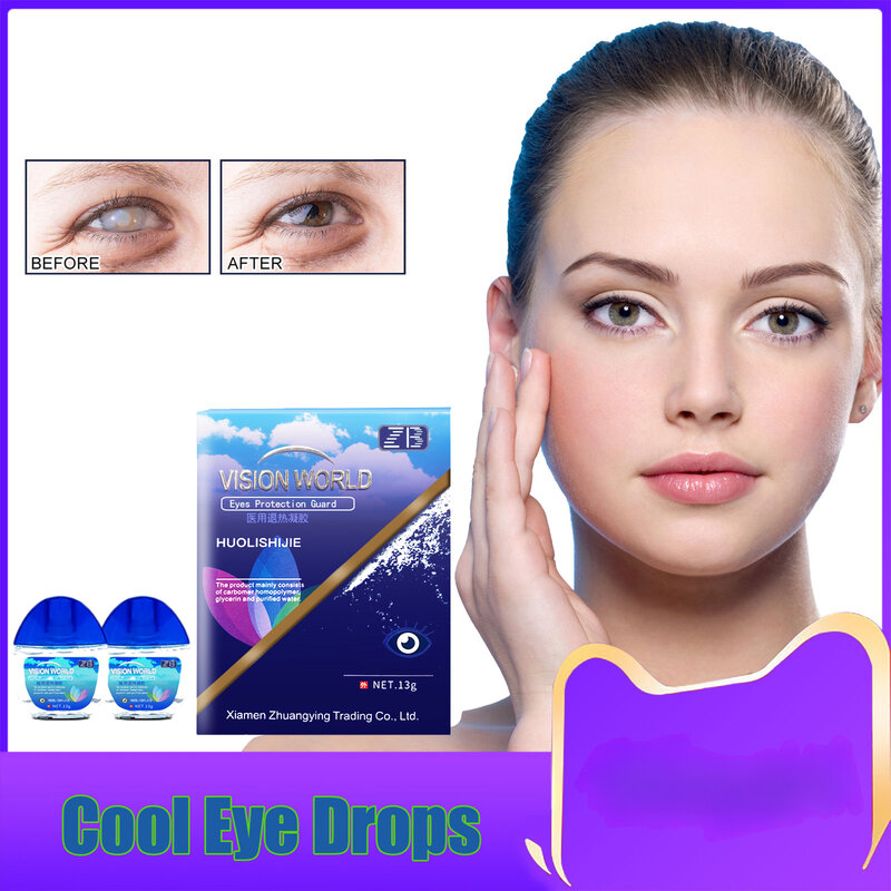 4Pcs Eye Drops Lutein Cooling Liquid Apply To Vision Overlapping Black Shadow Cloudy Eyeball Vision Dry Itchy Clean Detox Care
