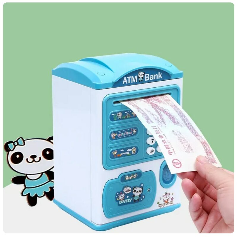 Electronic Bank Safe Box Money Boxes For Children Digital Coins Cash Saving Safe Deposit Mini ATM Machine Toys Kids Gift