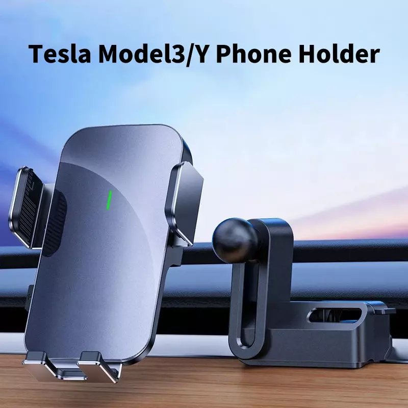Tesla-Suporte de Telefone Solar Auto-Clamping, Montagem do Telefone, Melhorar, Acessórios, Compatível com Todos os Telefones, Modelo Y, 3