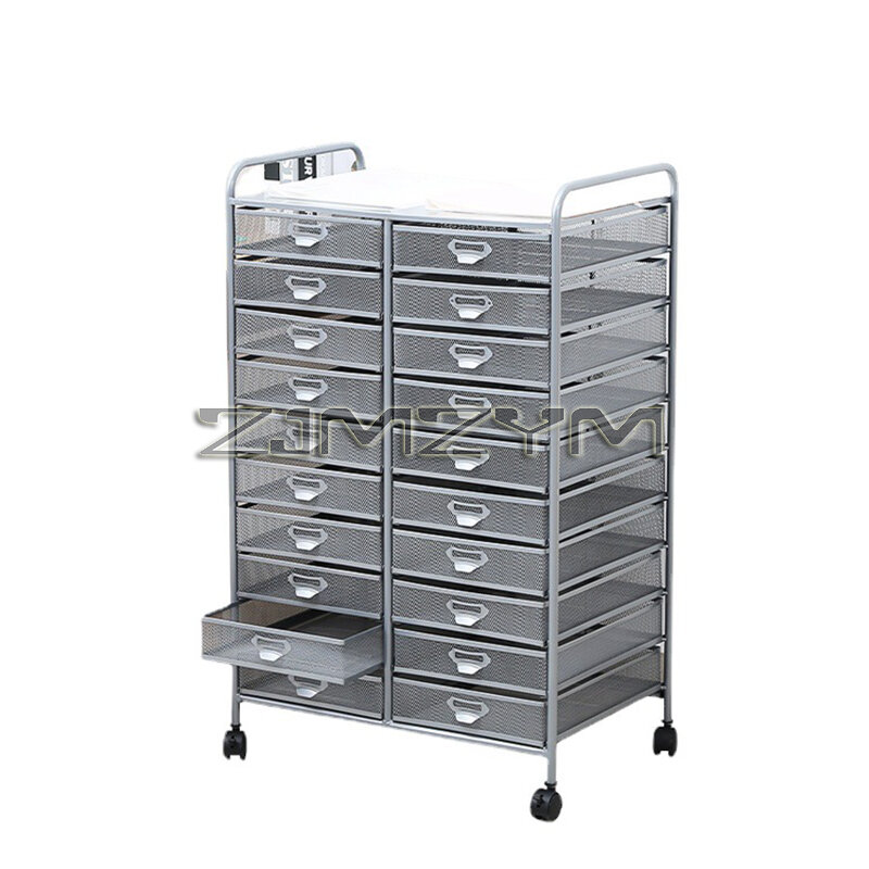 Metal Drawer File Cabinet Double-Row 10-Story Office File Rack , Office Jewelry Storage Box, Documents Sorting Box