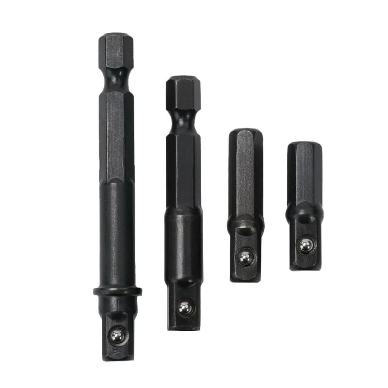 1/4pcs Impact Socket Adapter 1/4Inch Shank Drill Bit Extension Rod For Impact Driver Hex Shank To Square Socket Extension