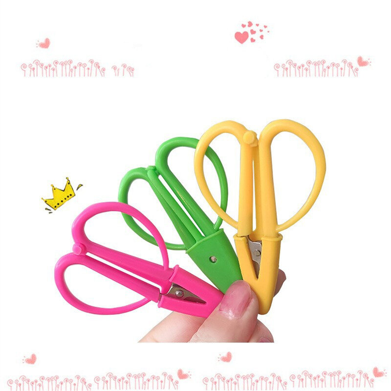 Mini Portable Scissors Student Handmade Tools Hand-Cut Paper Knife Sewing Embroidery Safety Scissors With Caps School Supplies