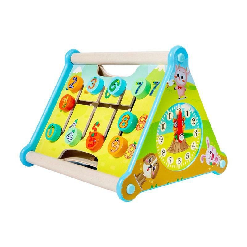 Wooden Portable Multifunctional Toy Parent-child Interactive Montessori Learning Sensory Toy Newborn Care Activity Toy For Kids