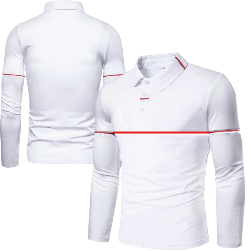 HDDHDHH camicia di marca manica lunga Business Casual Top Collar Pullover t-Shirt primavera e autunno Polo da uomo