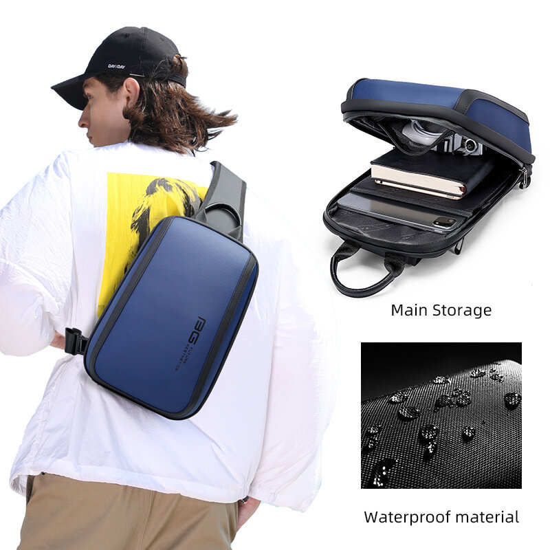 تشيكاجي متعددة الوظائف للجنسين حقيبة الصدر الكورية موضة الرجال Crossbody حقيبة الكتف سعة كبيرة حقيبة الكتف عادية