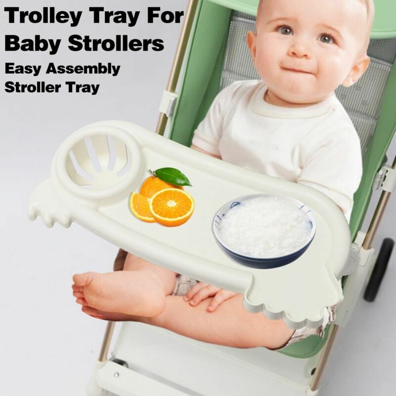 Nampan meja makan kereta bayi 3 dalam 1, aksesori kereta dorong ABS, nampan makanan ringan, perlengkapan makan bayi, barang bayi