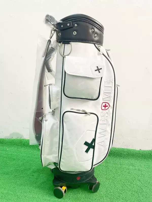 24 New Korean Golf Bag Lightweight Fashion Four Wheel Universal Push-pull Men's and Women's Outdoor Caddie Bag  골프백