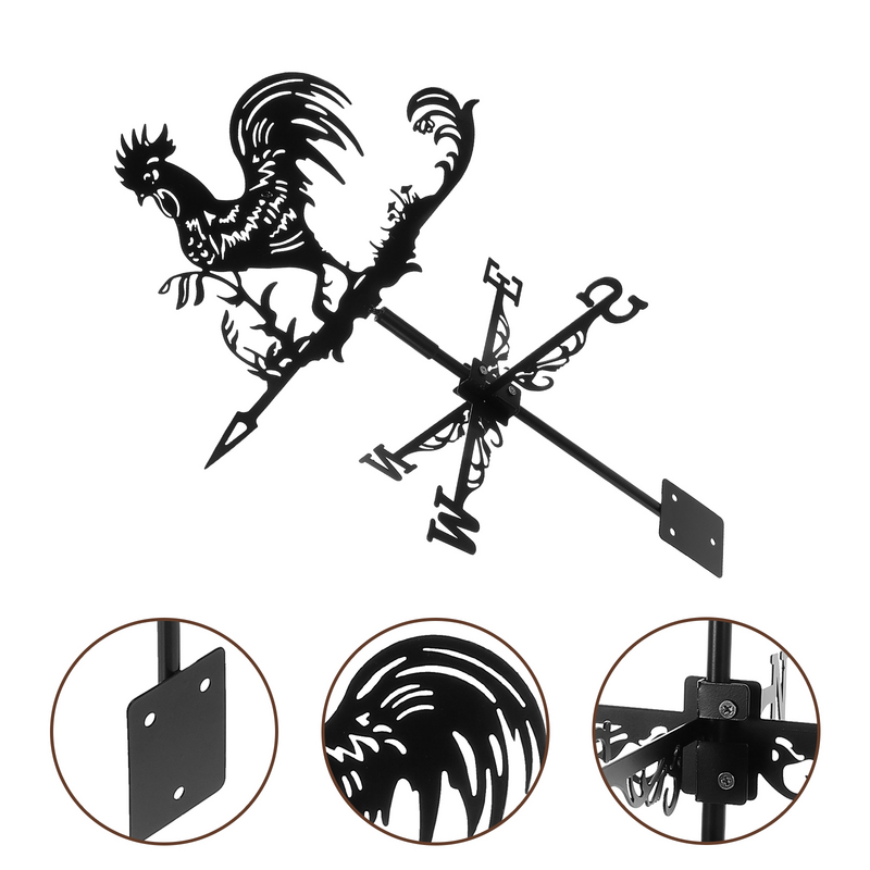 Girouette de coq en métal rétro, girouette de toit, indicateur de direction du vent, scène de ferme, décor d'art de jardin