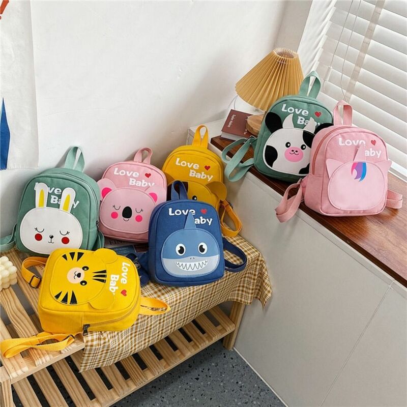 Birthday Gifts Cartoon Kids Schoolbag Fashion Rabbit Canvas Cute Backpack Mini Shark Kindergarten Schoolbags For Girls Boys