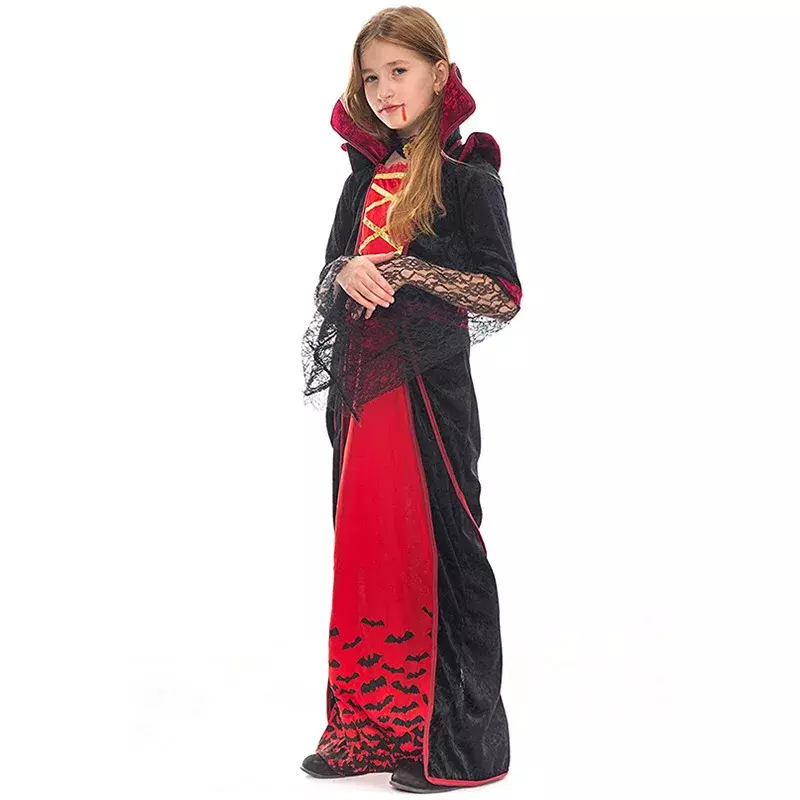 Vampire Costume Halloween Disguise Party Uniforms Girl Cosplay Dress Costumes Children Devil Ghost Clothing Carnival Stage Dress