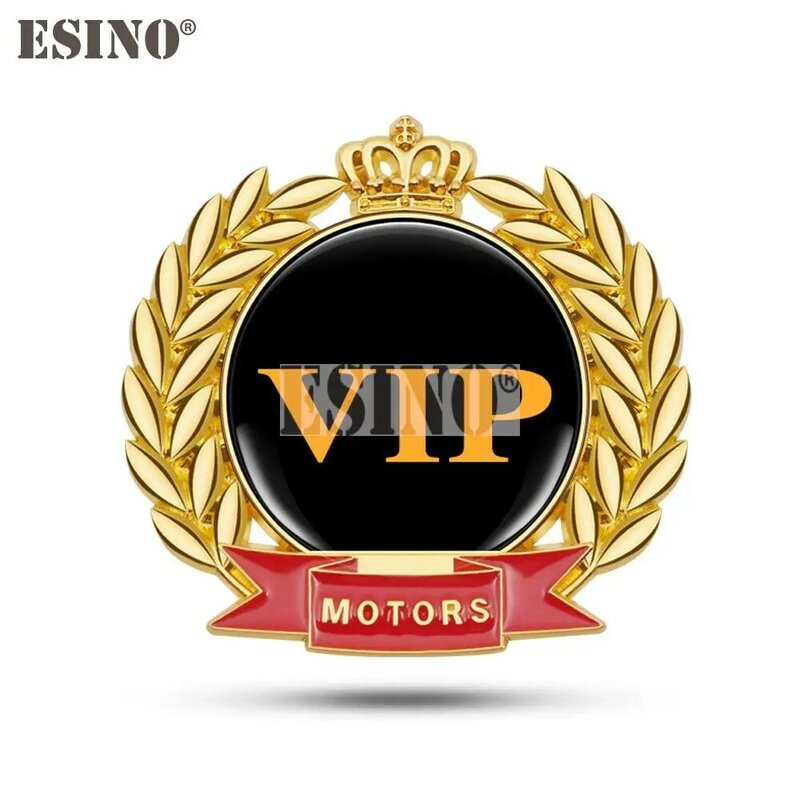 Insignia de emblema adhesivo 3D para coche, calcomanía de Metal, aleación de Zinc, epoxi de cristal, estilo dorado, VIP