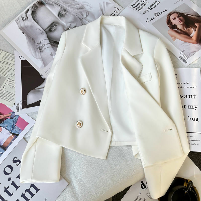 Lucyever-blazer de manga comprida feminino, estilo coreano, blazer de escritório, terno de rua com tudo a combinar, moda primavera, 2023