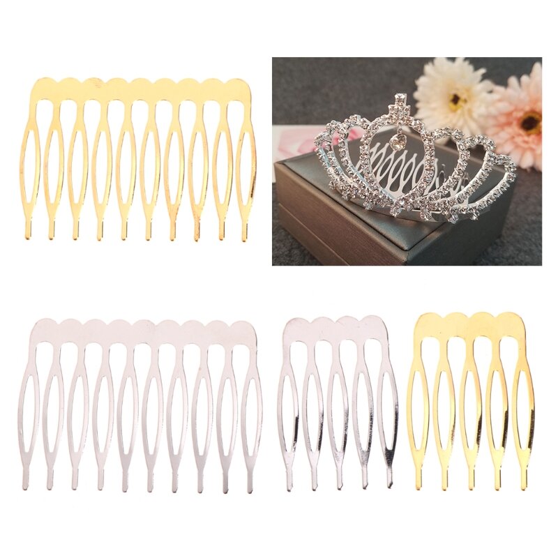 Металлическая расческа для волос с 5/10 зубцами, заколки для волос для изготовления свадебных украшений