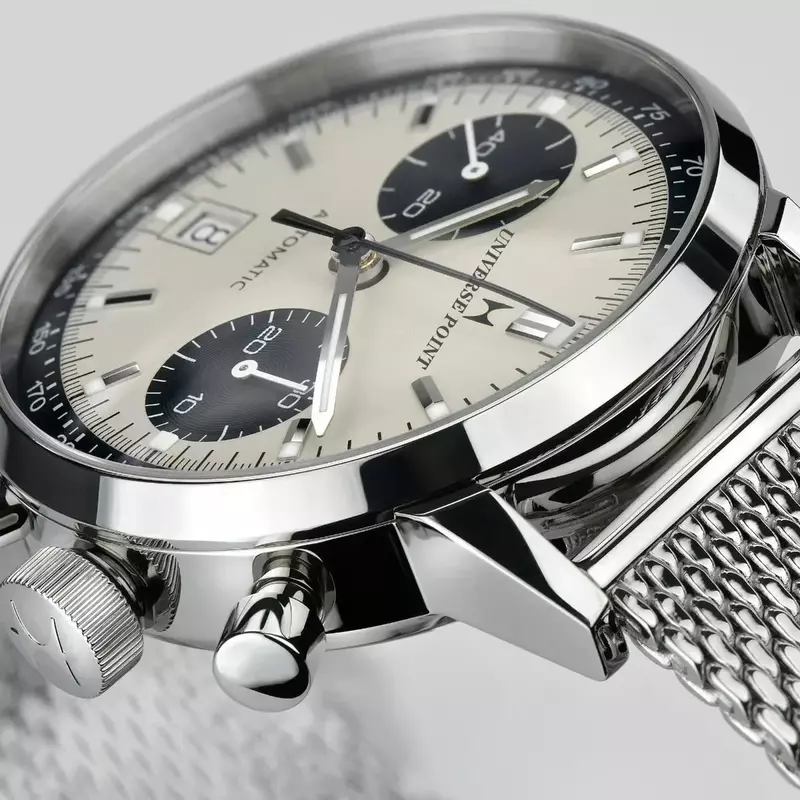 Jam tangan pria, jam tangan Stainless Steel tanggal otomatis multifungsi lelaki, Slim Fit klasik