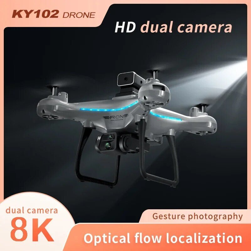 Ky102-ダブルカメラを備えたドローン,8kレンズのプロフェッショナルカメラ,XIAOMI-MIJIA ° 周波数,光フロー,4軸飛行機,360