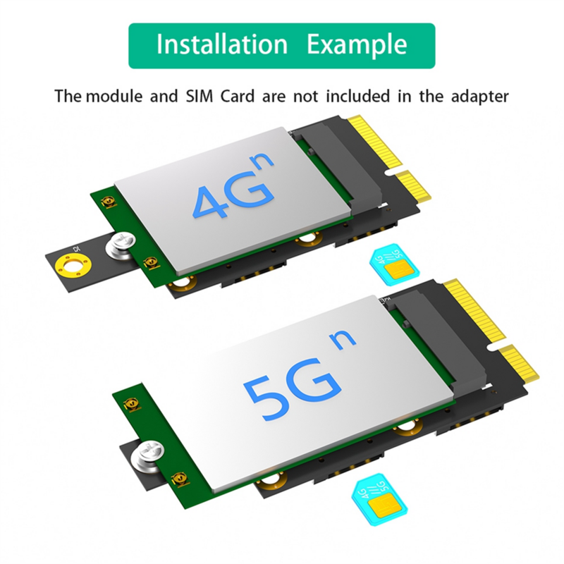 محول صغير مع فتحة بطاقة Sim نانو مزدوجة ، M.2 مفتاح B إلى pci-e ، 3G ، 4G ، وحدة 5G