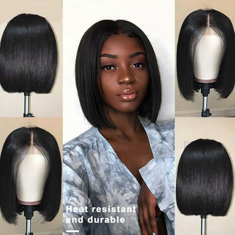 28cm Women Boboo Wigs High Temperature Silk Shawl Length Hair Wigs Wear Fluffy Centre-Parted Wig Headgear Straight Hair Product