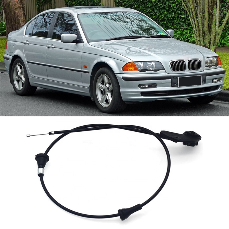 Engine Hood Release Cable for BMW 3' E46 320I 323I 330I Engine Bowden Cable Kit Hood Release Wire 51238208442