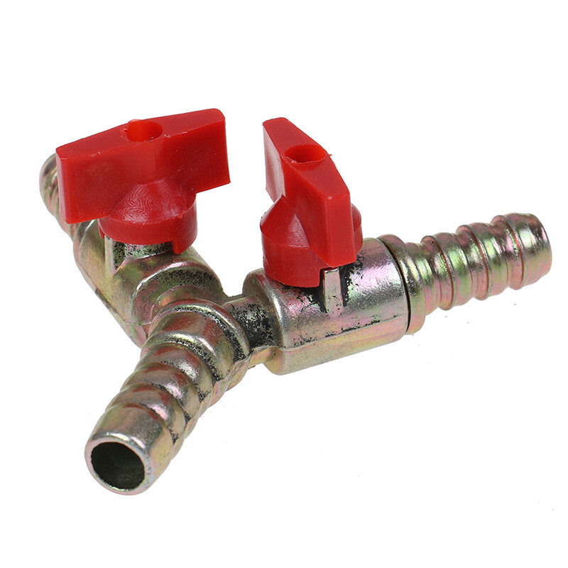 Y Type 3 Way Shut Off Ball Valve With Clamp Fitting Hose Barb Fuel Gas 10MM