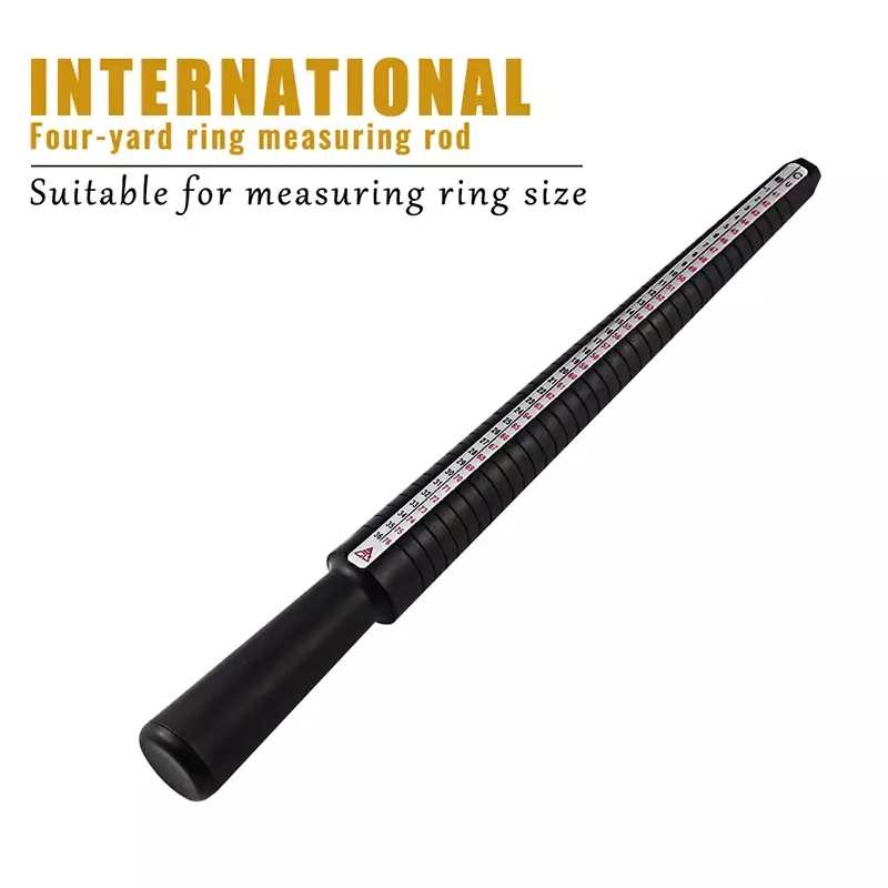 Jeweler's Lightweight US UK EU HK Four-Scale Ring Stick Black Plastic Jewelry Ring Size Measurement Ring Sizer Tool